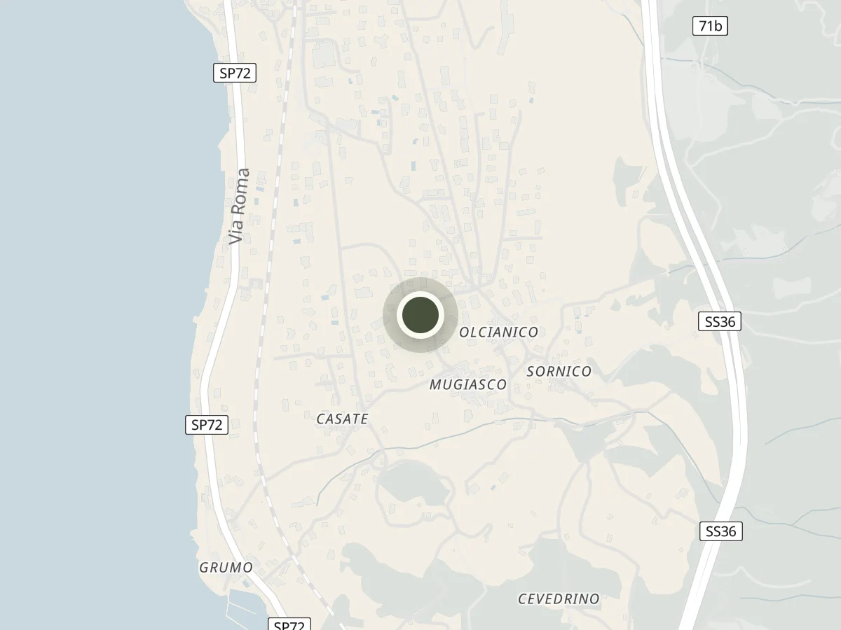 Mappa di Lierna con la posizione de La Casa degli Ulivi, Via San Nicolò 19
